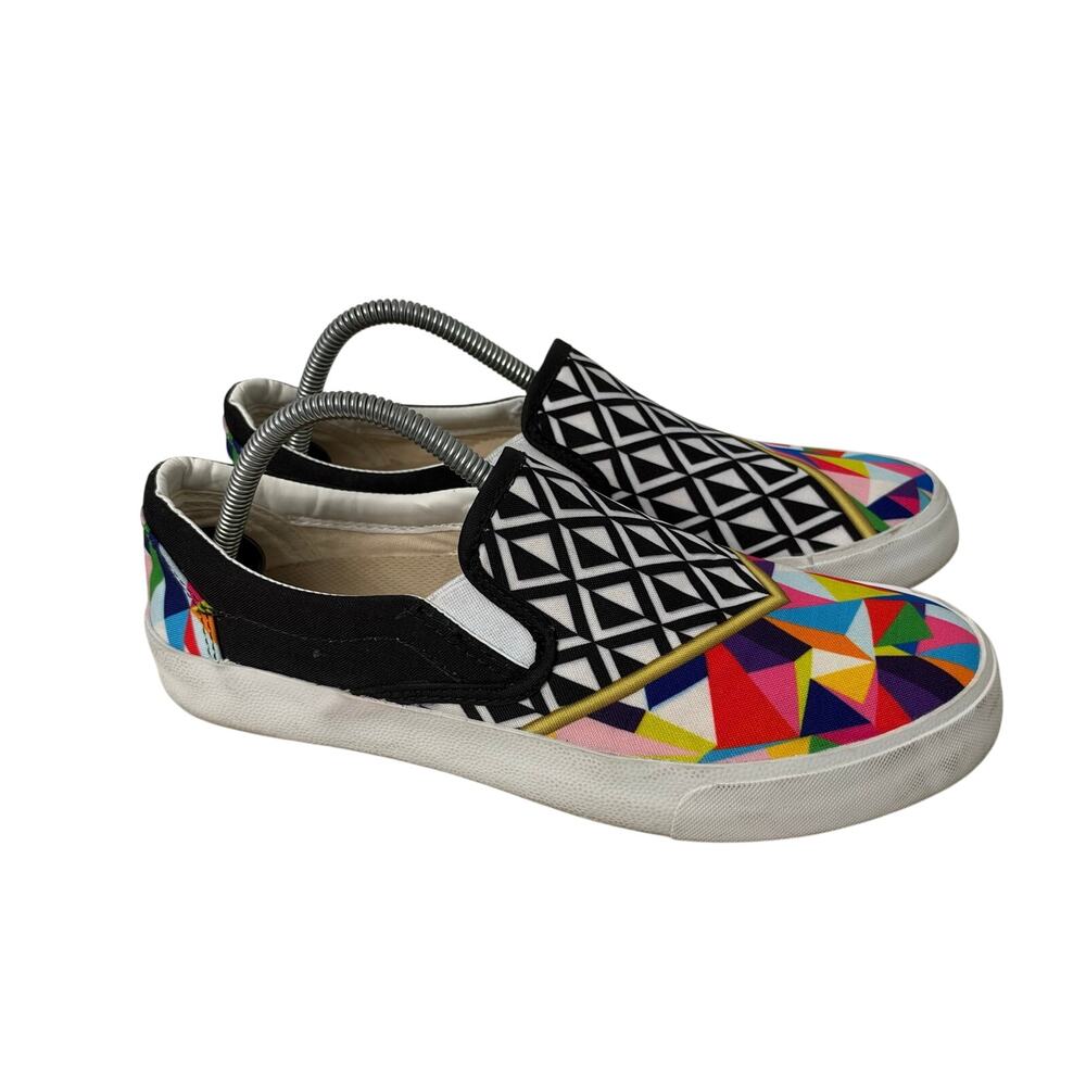 Inkkas Shoes Women’s Size 8.5 Blake Slip On Geometric Multicolor Canvas Sneakers
